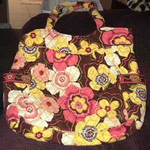 Vera Bradley new flowered large purse tote size